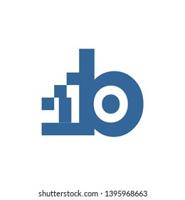 the letter b digital logo vector with binary 1 and 0
