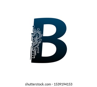 Letter B Digital Network , Technology and digital abstract line connection vector logo. (sign, symbol, icon, design element). New Technology design.