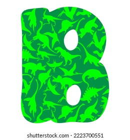 letra B de dinosaurios, ilustración vectorial