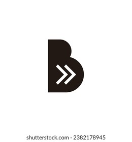 Letter B direction geometric symbol simple logo vector