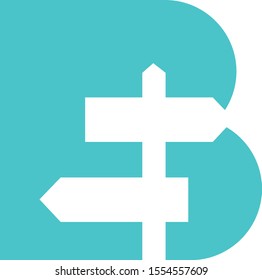 letter B with direction logo design inspirations	