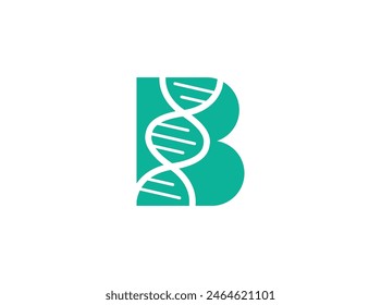 Letter B DNA logo design vector template