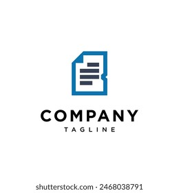 Letra B Icono del logotipo del documento Vector Plantilla.eps