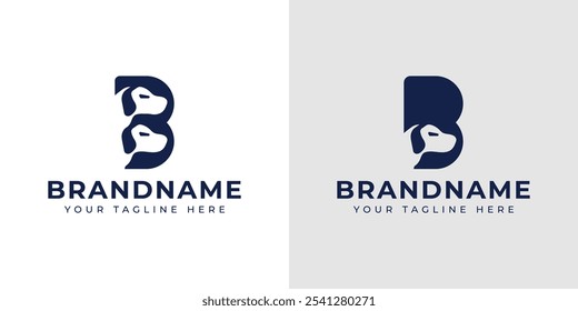 Letter B Dog Logo Set, symbolizing loyalty, playfulness, and companionship