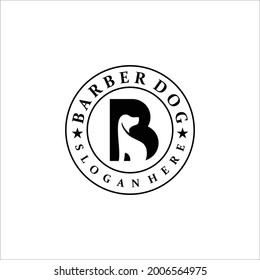 Letter B Dog Salon Grooming Logo Vector