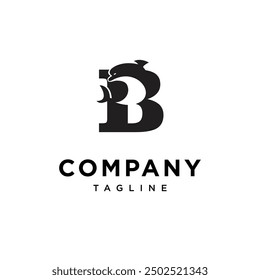 Letter B Dolphin logo icon vector