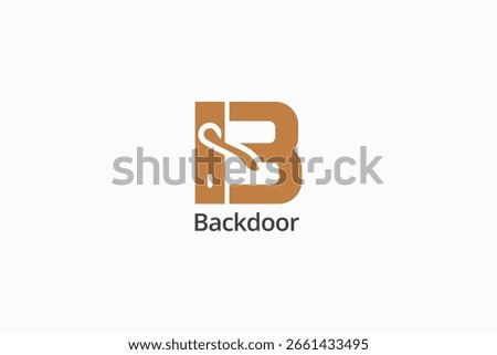Letter B with door handle logo design. B monogram door, hotel , apartment, real estate symbol logo Vector illustration