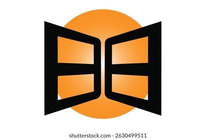 Letter B Door Logo Design Real Stock Vector