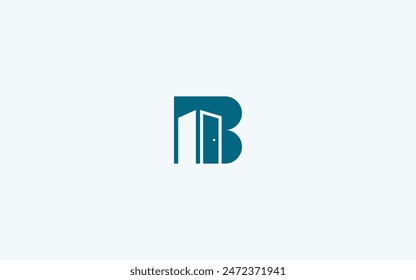 letter b with door logo vector illustration design template