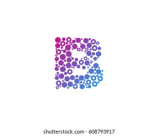 Letter B Dot Circle Bubble Logo Design Element