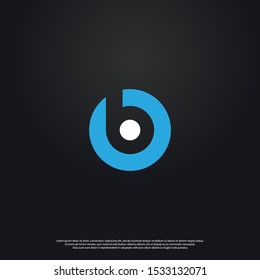 Letter B dot modern Logo icon monogram design. Vector graphic design template element. black background.
