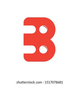 letter b dots line geometric logo vector