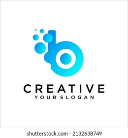 Letter B Dots Logo Design Template Vector