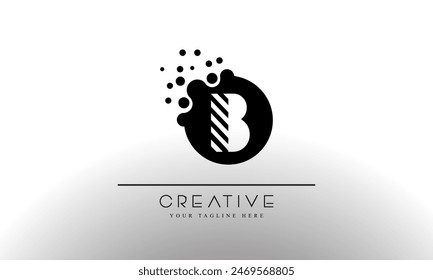 Letter B Dots Logo. B Letter Design Vector with Dots.