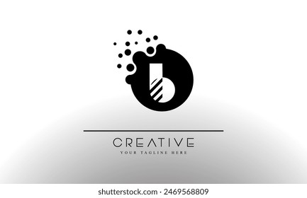 Letter B Dots Logo. B Letter Design Vector with Dots.