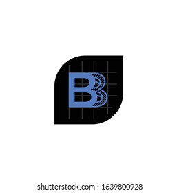 Letter B drawing. Architect logo. Vector Illustration