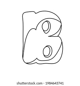 letter B drawing, vector illustration