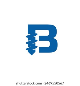 Letter B Drilling logo icon vector template.eps
