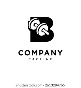 Letter B Dumbbell Logo Icon Vector