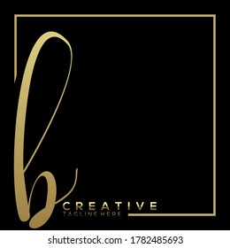 Letter B Dynamic Gold Typography Logo Template