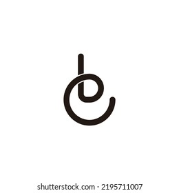 Letter b e connect geometric symbol simple logo vector