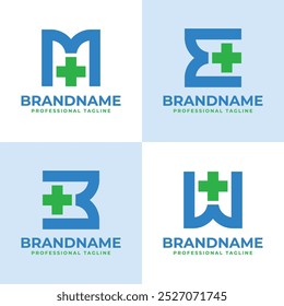 Letter B E M W Medical Cross Logo, für Medical Cross oder Pharmazie mit B, E, M oder W Initial