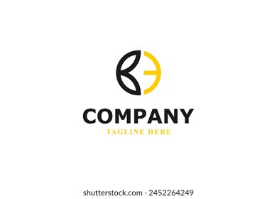 letter b and e modern minimal logo