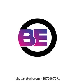 Letter B E simple logo design vector