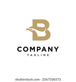 Letter B Eagle Elegant Logo Icon Vector