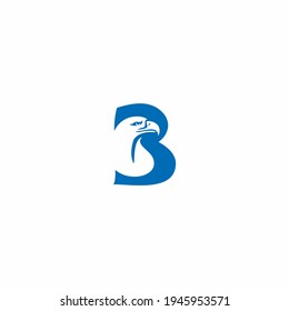 letter B with eagle head icon logo vector illustration