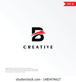 Letter b with eagle logo and icon, vector template.