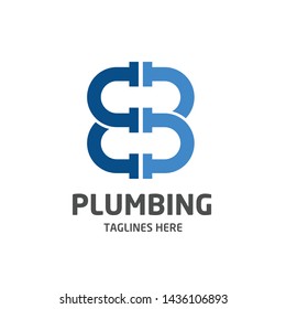 Letter B, EB, plumbing company logo vector concept