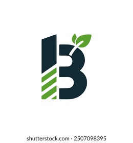 letter B eco business company logo vector illustration template design