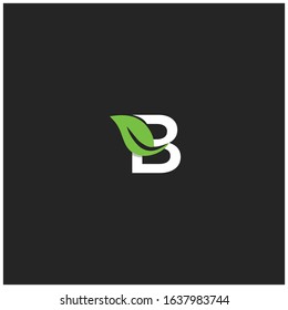 Letter B eco leaves icon design template elements.