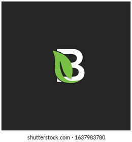 Letter B eco leaves icon design template elements.