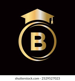 Letter B Education Logo Template. Education Logotype Concept With Alphabet W Vector Element