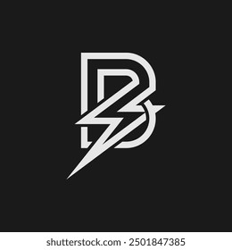 letter B electric logo, tunder bolt design logo template, vector illustration