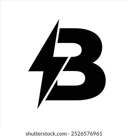 letra B con la Plantilla de Vector del diseño del logotipo de la electricidad