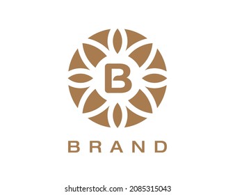 Letter B Elegant Flower Emblem Logo Vector illustrations.
