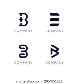 Letter B. Emblem, logo and identity icon templates