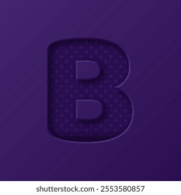 letter b embossed on paper