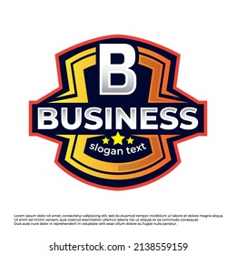 Letter B esport logo badge illustration. Champion sports league logo emblem badge graphic