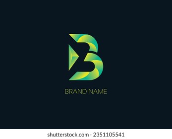 The letter B is an excellent modern logo. Can be used as your brand.