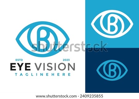 Letter B Eye Vision Logo design vector symbol icon illustration