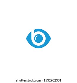 Letter B and eyes logo design vector element