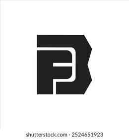 Letter B F or B flat initial unique monogram abstract logo design