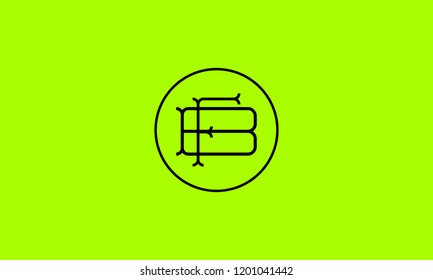 LETTER B AND F LOGO WITH CIRCLE FRAME FOR LOGO DESIGN OR ILLUSTRATION USE