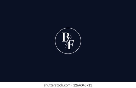 LETTER B AND F LOGO WITH CIRCLE FRAME FOR LOGO DESIGN OR ILLUSTRATION USE