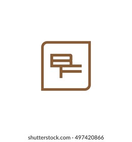 The letter B and F Monogram With Frame Square. Logo Design Template brown