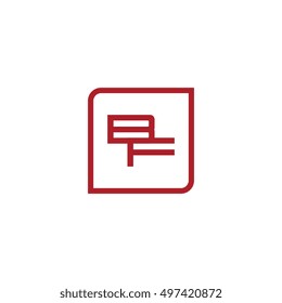 The letter B and F Monogram With Frame Square. Logo Design Template Red